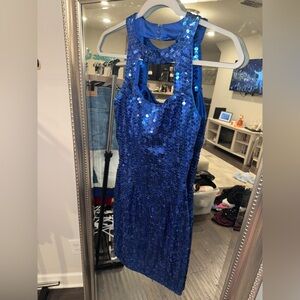 Blue Sequin Dress
